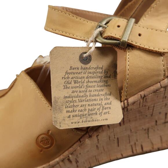 Born Shoes Women 11 Sandal Wedge Leather Ankle Strap Open Toe Agnio Cork Comfort - Picture 5 of 16